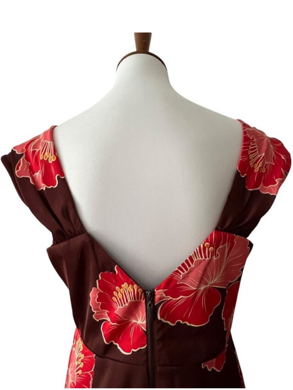 Formal Dress 12 Y2K Large Gown Tropical Prom Maxi Cruise Hawaiian Floral Elegant - Picture 8 of 13